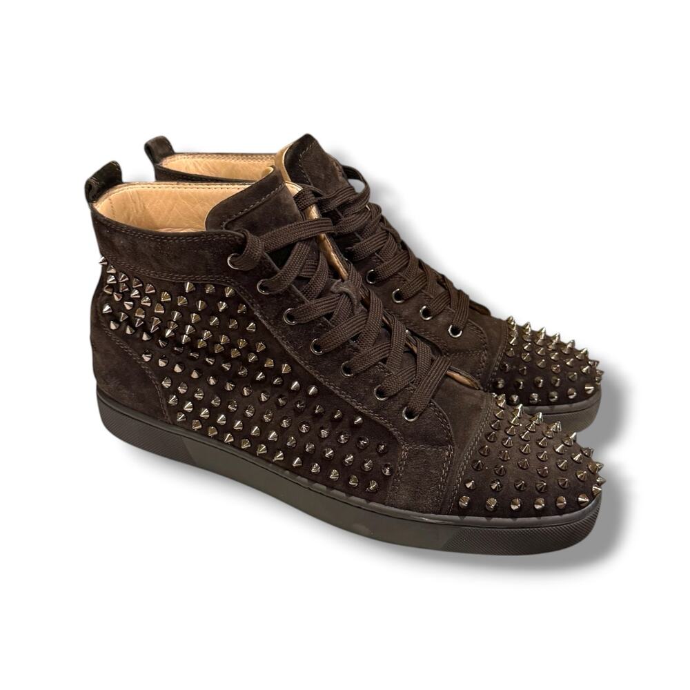 Christian Louboutin Louis Flat Spikes ‘Cocoa Brown’ | Size 45EU(12US)